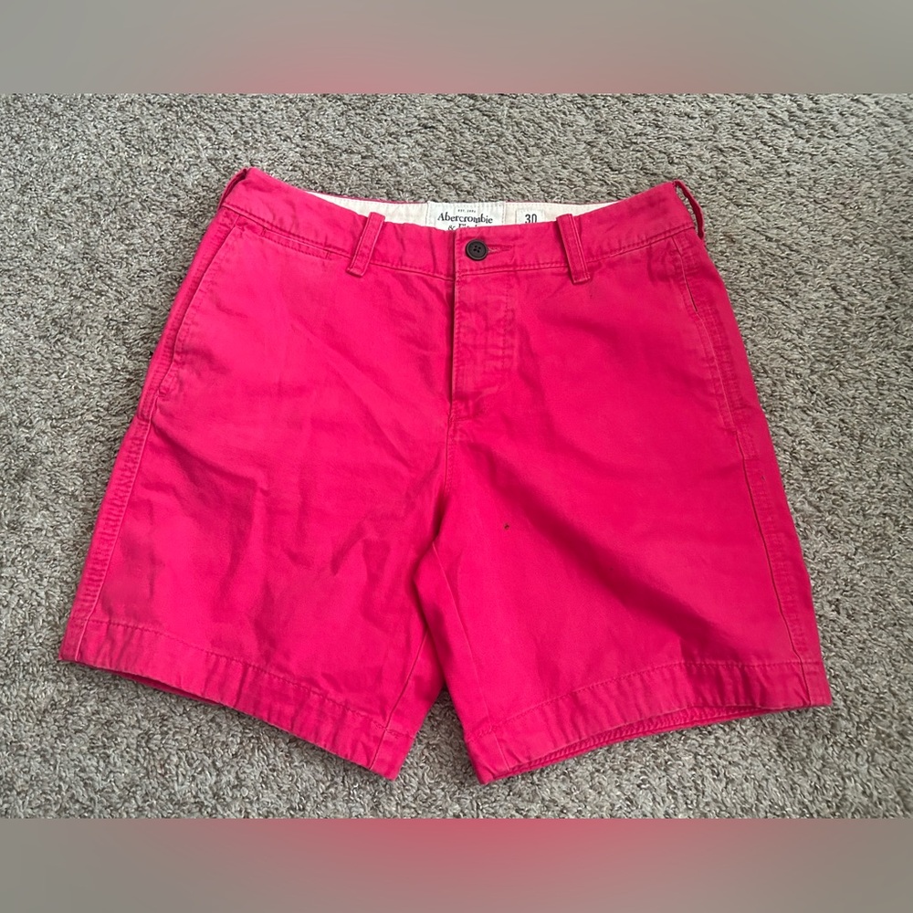 Y2K Abercrombie & Fitch Hot Pink Chino Shorts Men's Size 30 Cotton Beach Preppy